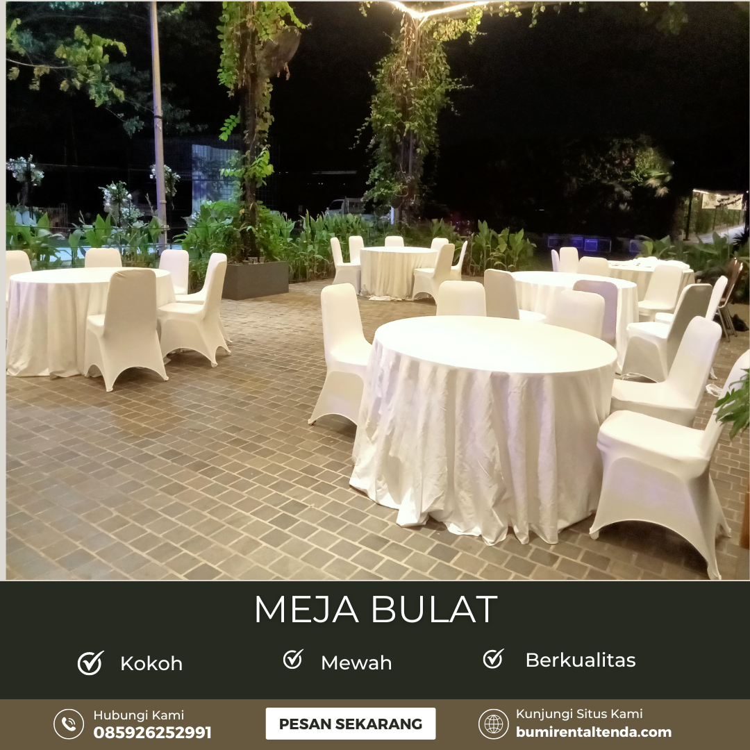 Sewa Meja Bulat Event Outdoor Kamal Muara Penjaringan Jakut