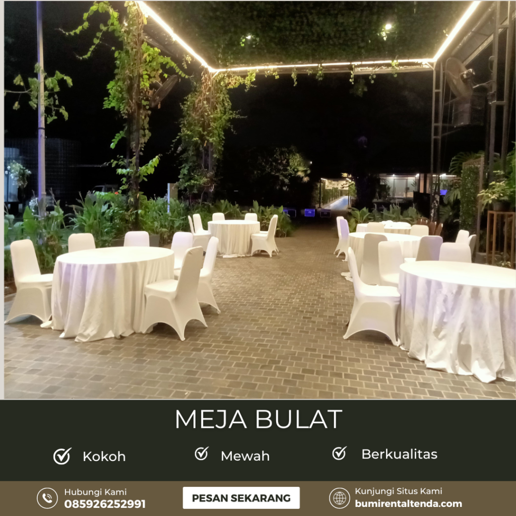 Sewa Meja Bulat Event Outdoor Kamal Muara Penjaringan Jakut