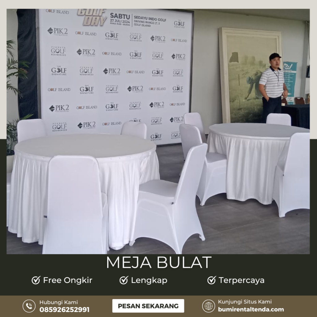 Rental Meja Bulat Menteng Atas Setiabudi Jakarta Selatan