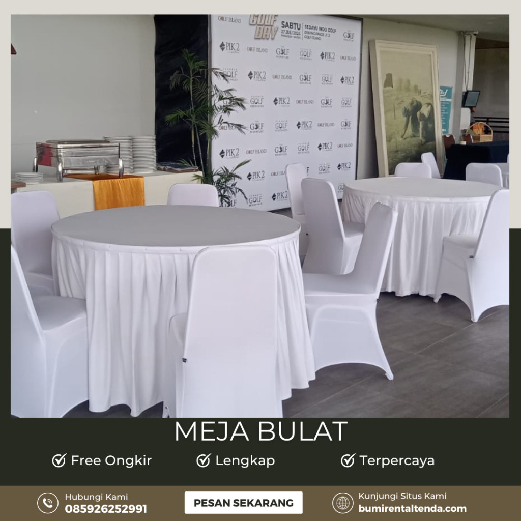 Rental Meja Bulat Menteng Atas Setiabudi Jakarta Selatan