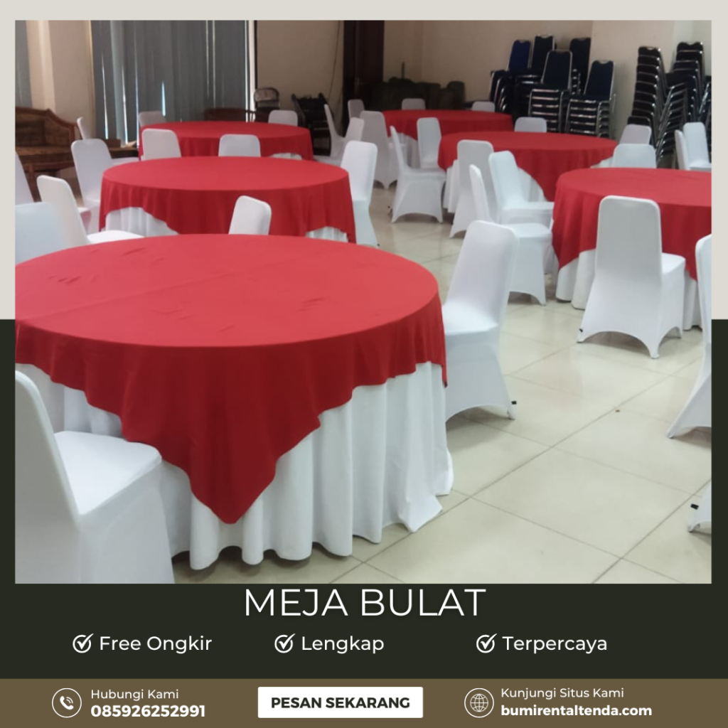 Sewa Meja Bulat Murah Bukit Duri Tebet Jakarta Selatan