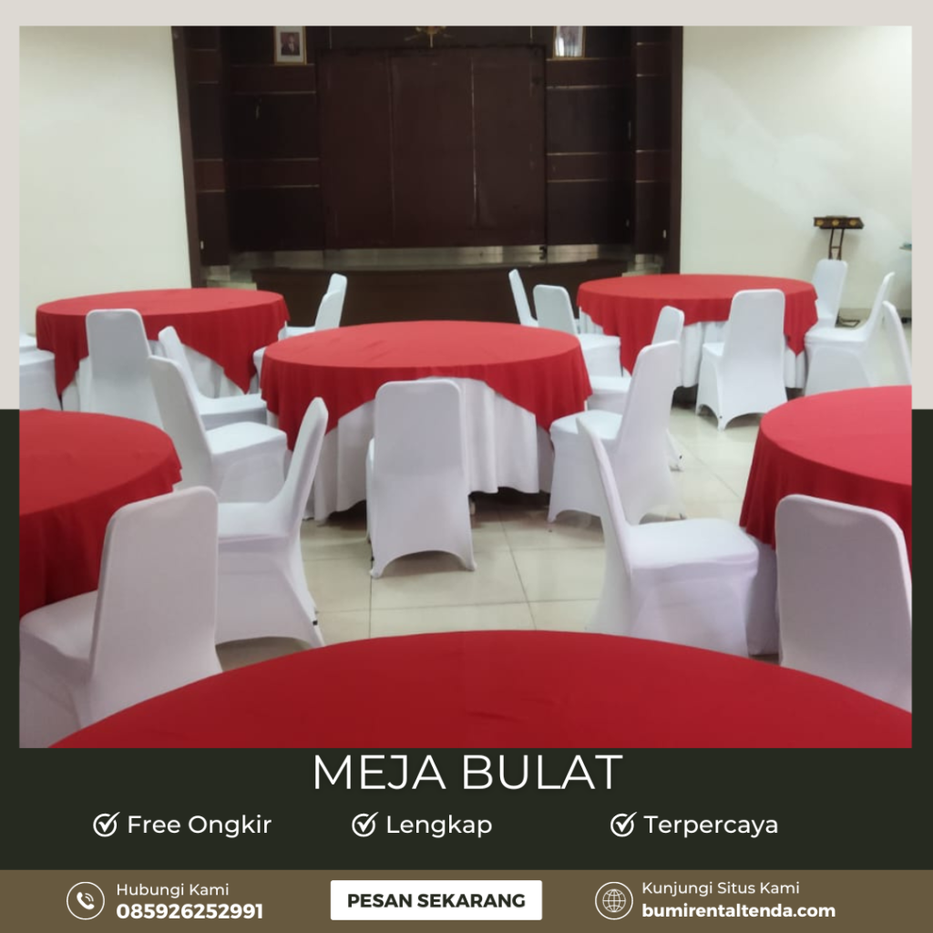 Sewa Meja Bulat Murah Bukit Duri Tebet Jakarta Selatan