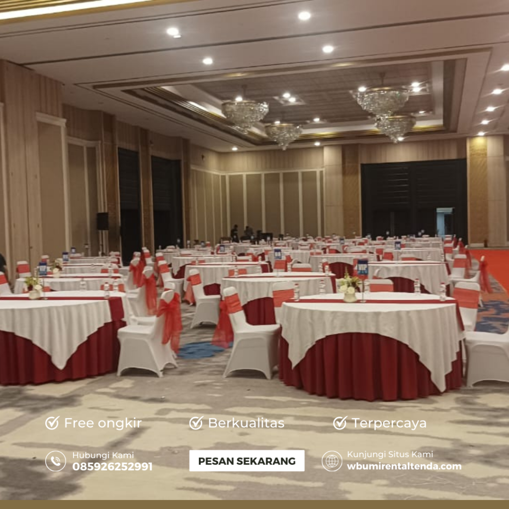 Sewa Meja Bulat Berstandar Hotel Gondangdia Menteng Jakarta Pusat