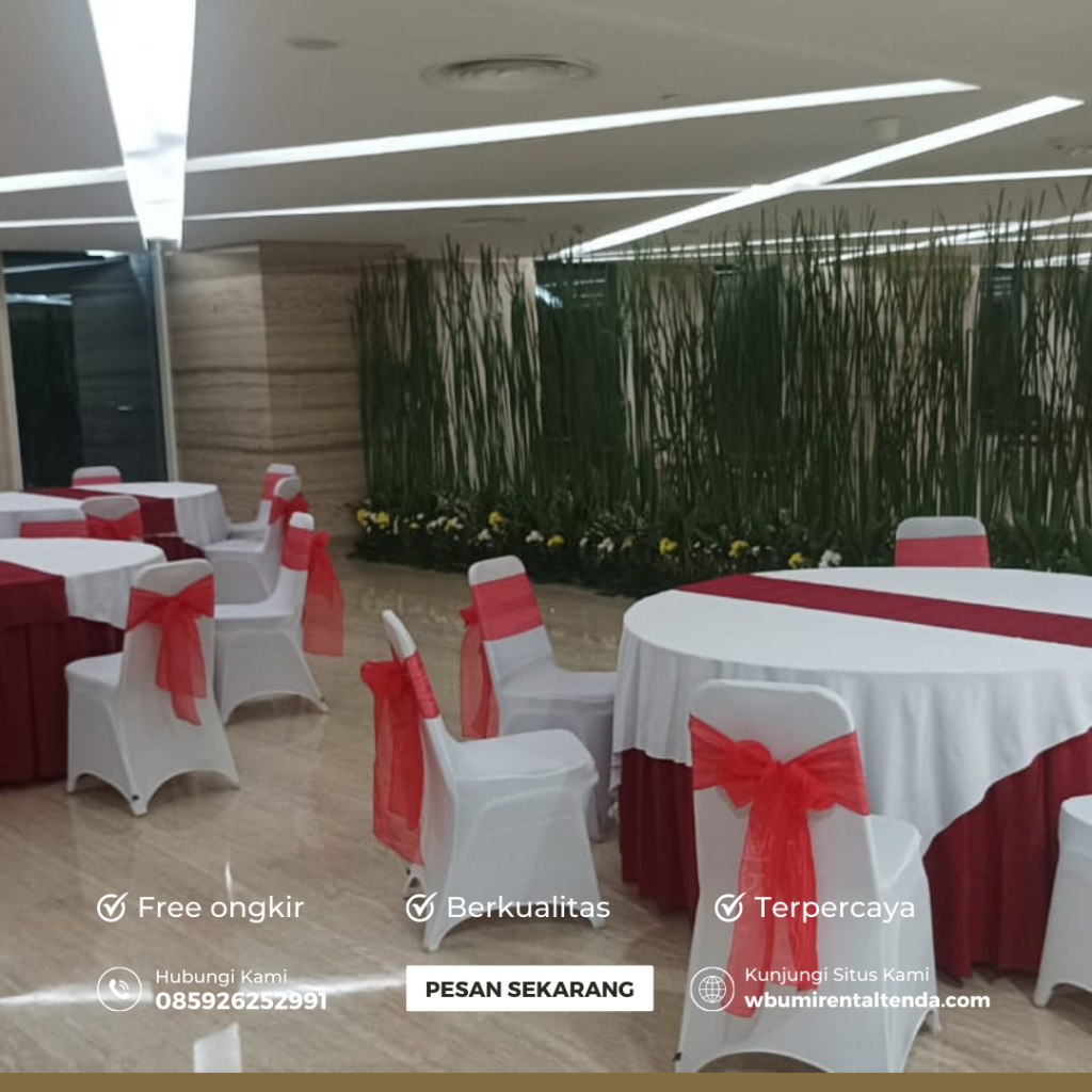 Sewa Meja Bulat Berstandar Hotel Gondangdia Menteng Jakarta Pusat