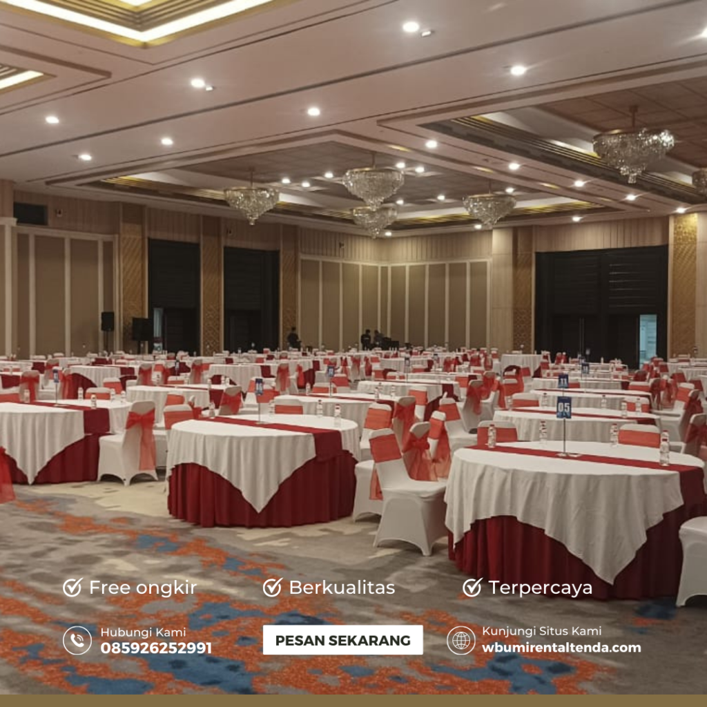 Sewa Meja Bulat Berstandar Hotel Gondangdia Menteng Jakarta Pusat